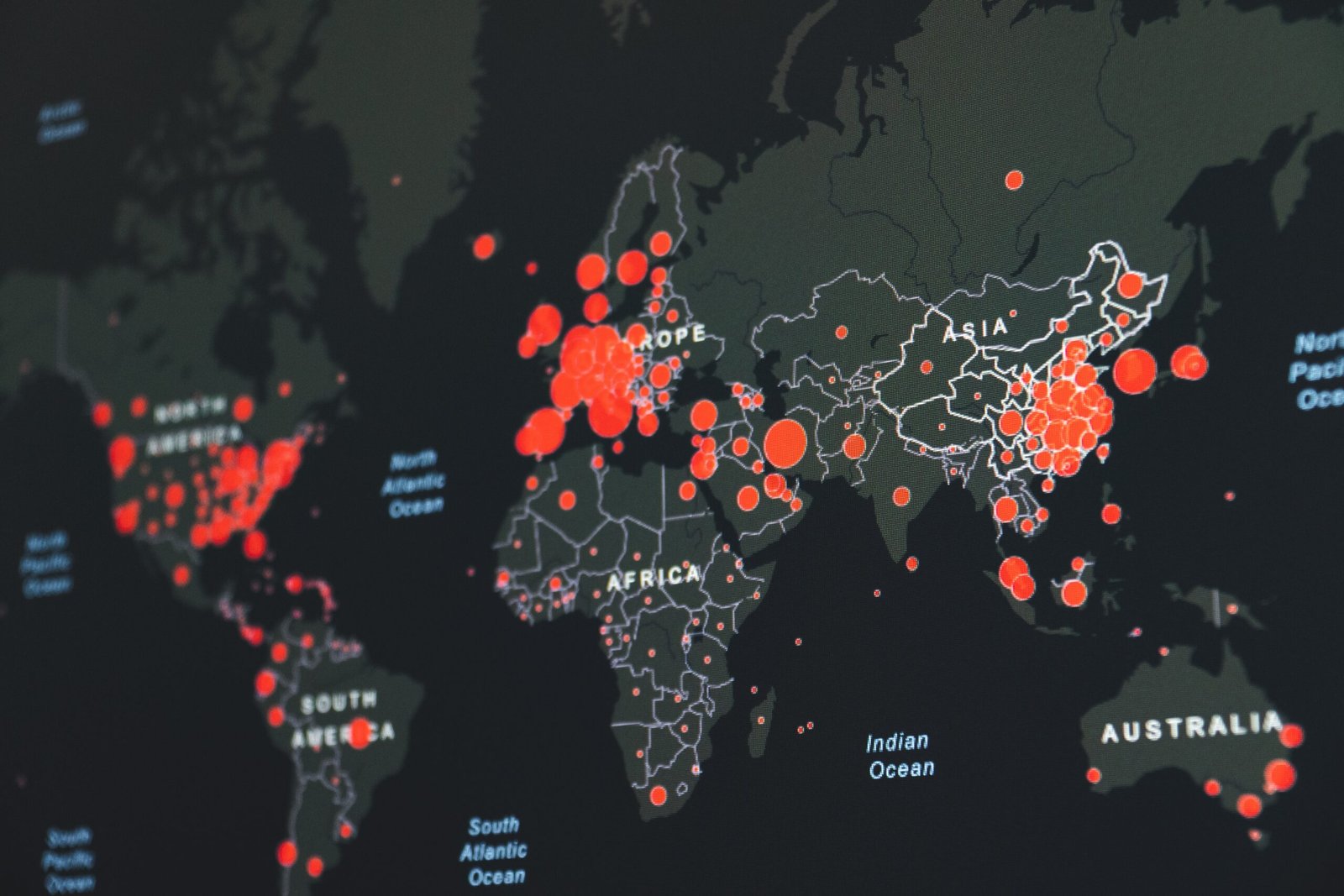 World map showing hotspots